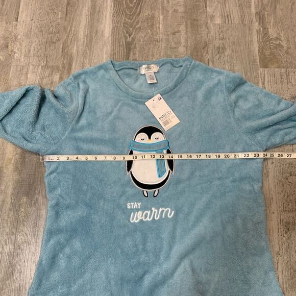 NWT INTECO intimates 3X plush fleece penguin long sleeve top - Picture 5 of 12